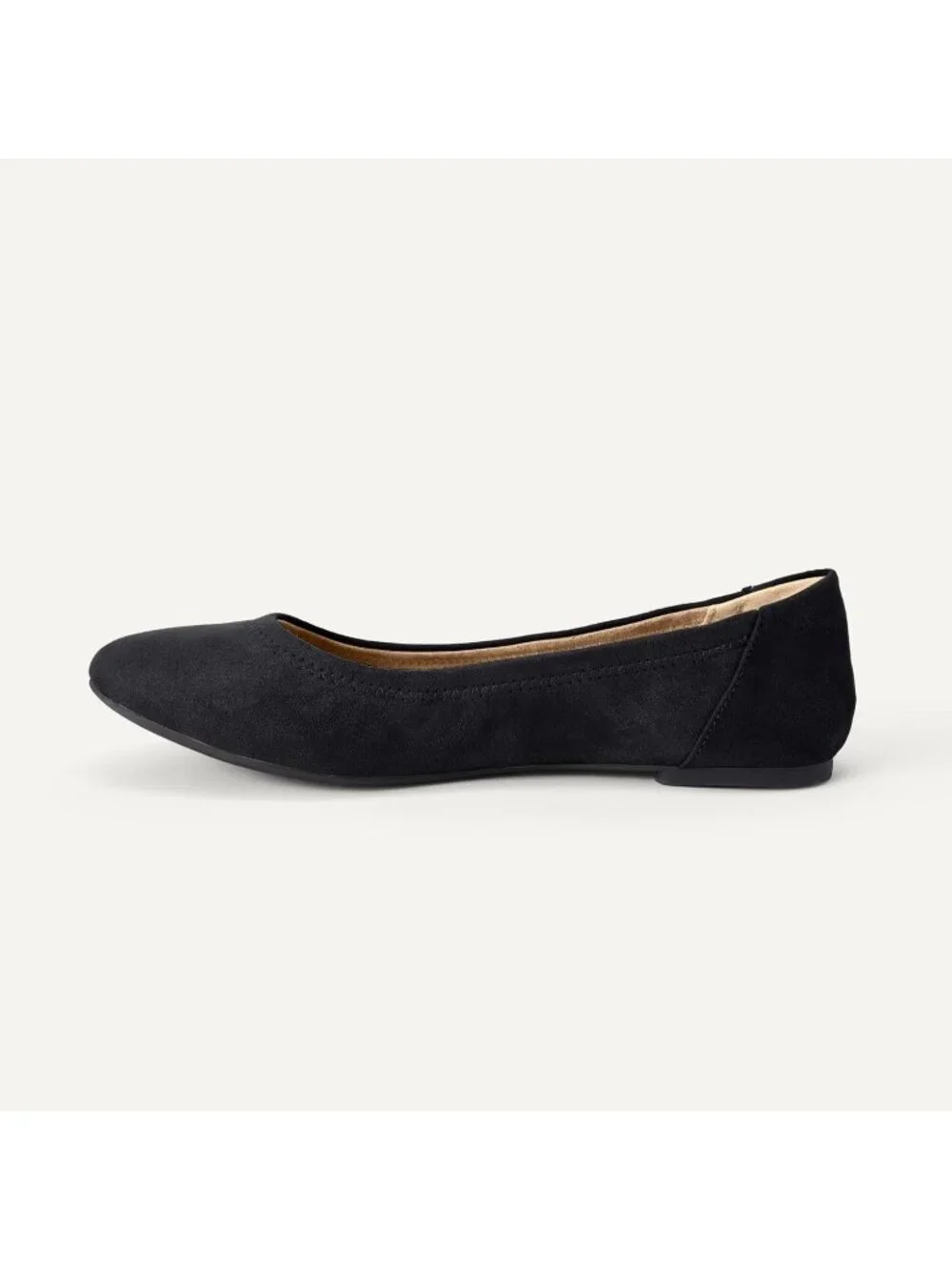 Amazon Essentials Women's Black Microsuede Synthetic Comfortable Slip On Flats